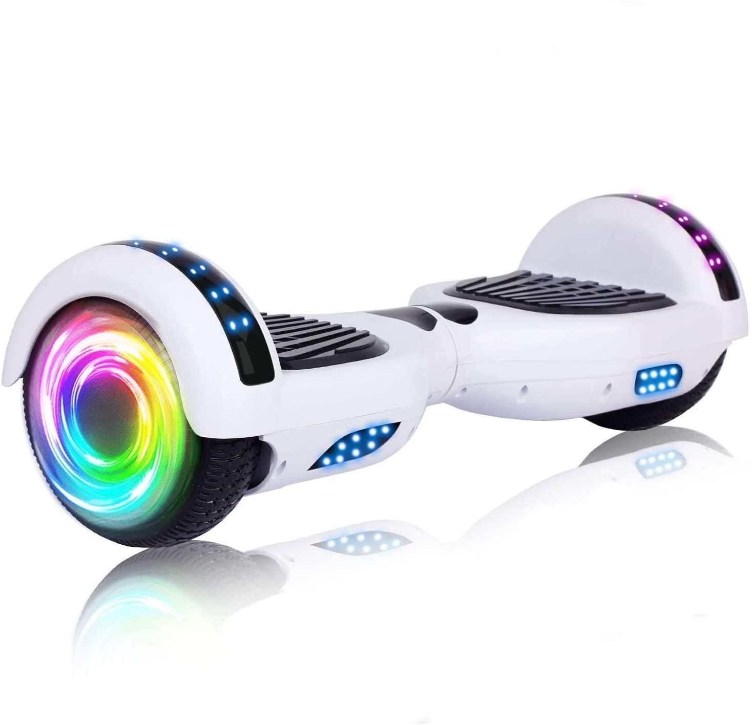 Hoverboard, UL2272 Certified, with Bluetooth and Colorful Lights Self Balancing Scooter - White