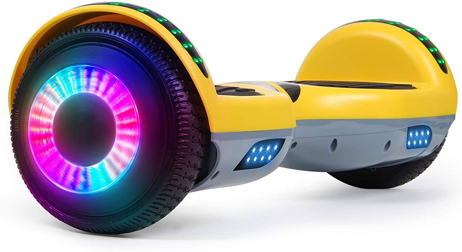 Hoverboard, UL2272 Certified, with Bluetooth and Colorful Lights Self Balancing Scooter ( Yellow+Grey)