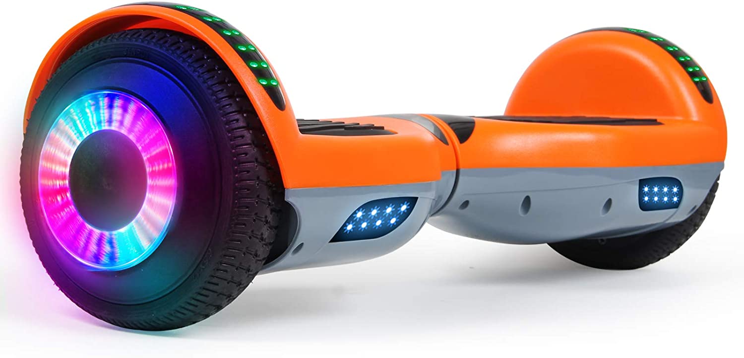 Hoverboard, UL2272 Certified, with Bluetooth and Colorful Lights Self Balancing Scooter - Orange+Grey