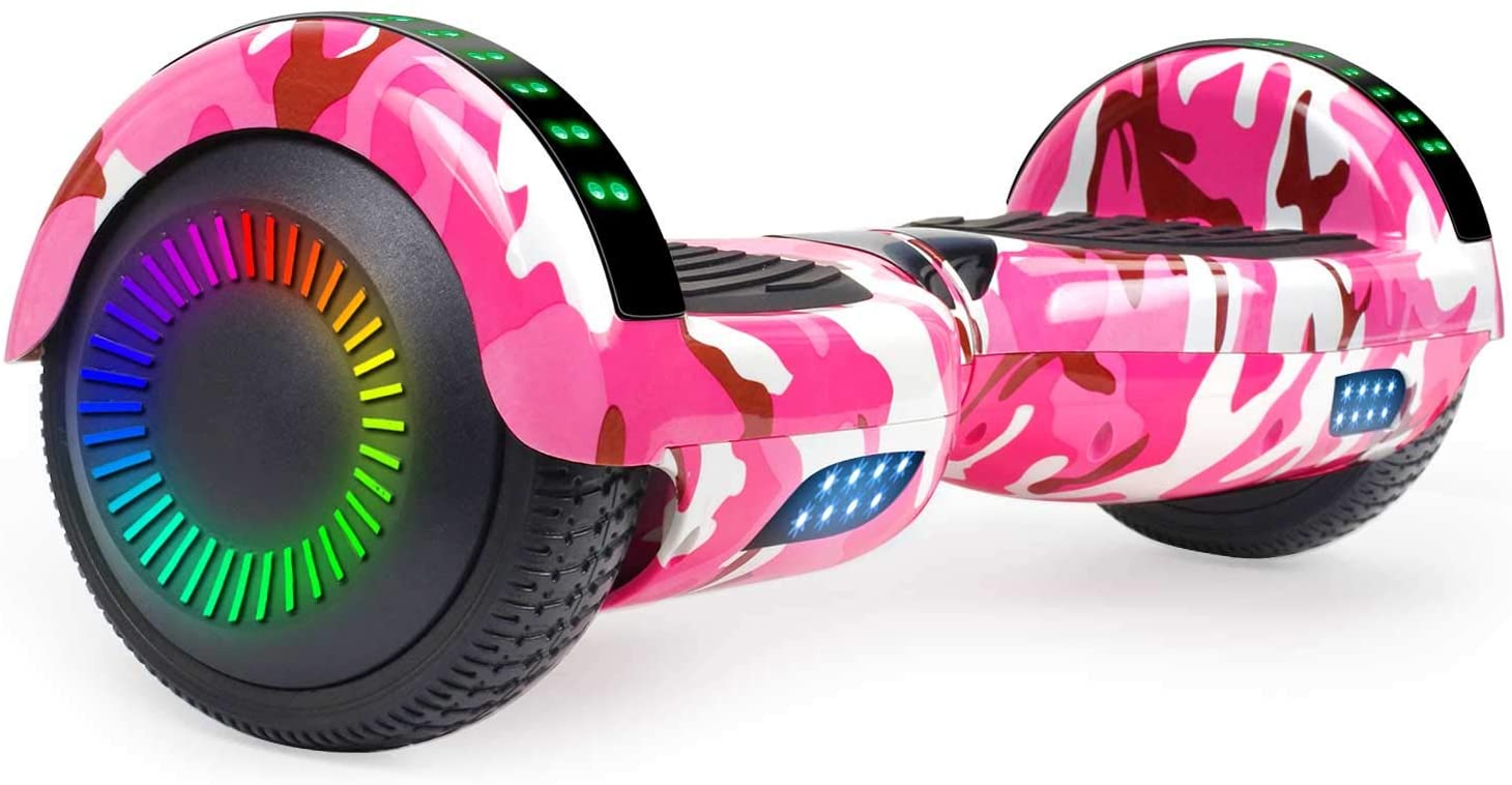 Hoverboard, UL2272 Certified, with Bluetooth and Colorful Lights Self Balancing Scooter -  Rose Camo