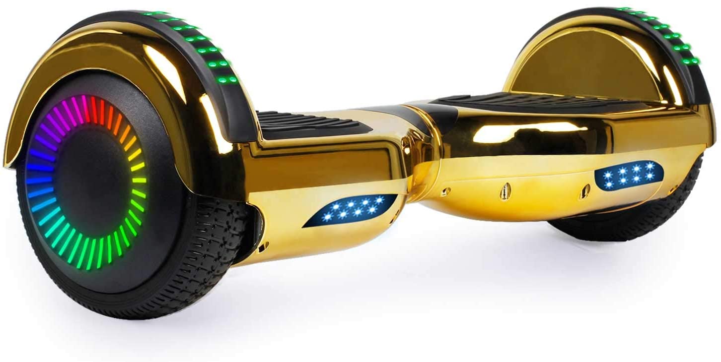 Hoverboard, UL2272 Certified, with Bluetooth and Colorful Lights Self Balancing Scooter - Shiny Gold