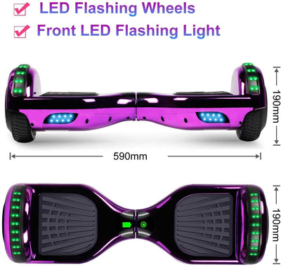 Hoverboard, UL2272 Certified, with Bluetooth and Colorful Lights Self Balancing Scooter -  Shiny Purple